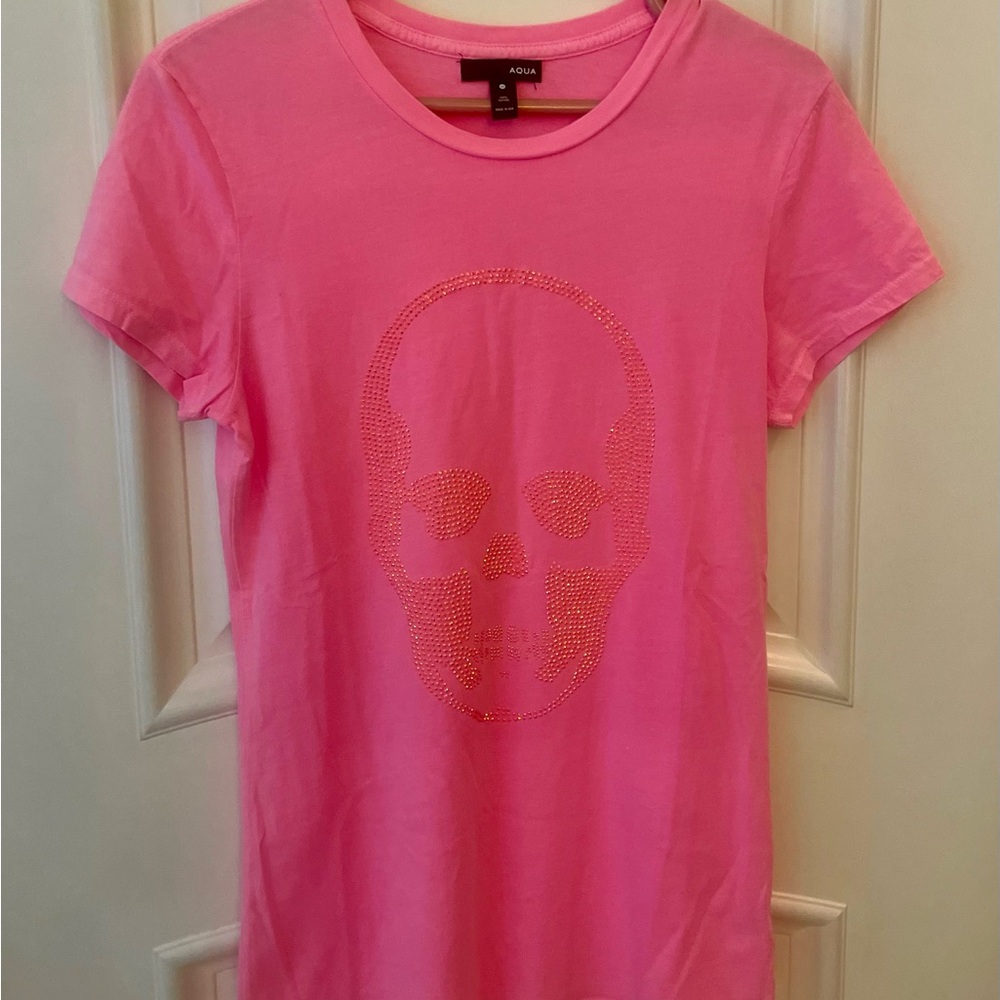 Hot Pink Jeweled Skull Women’s Cotton T-shirt - Almost New!